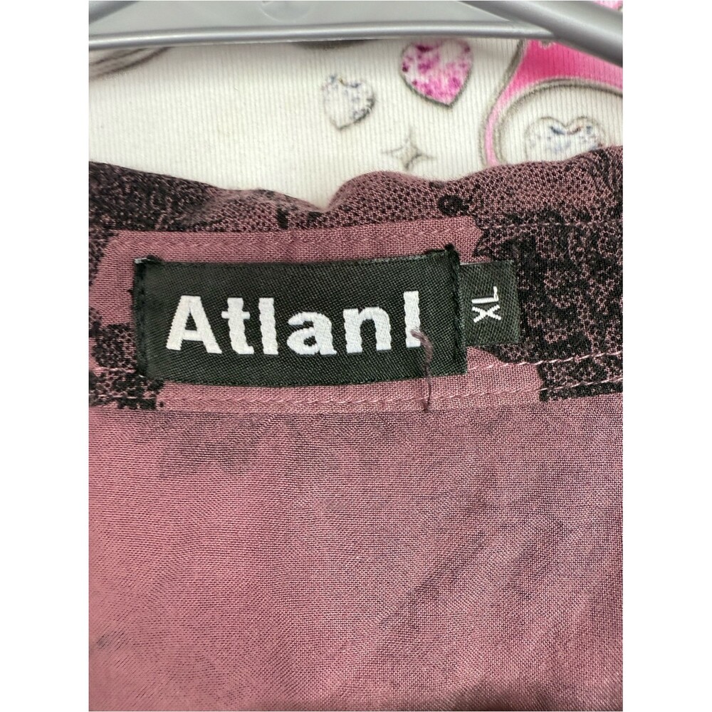 Atlanl Tshirt Button Up Dusty Red Floral Short-Sleeve Button-Down Shirt — image 8 of 8